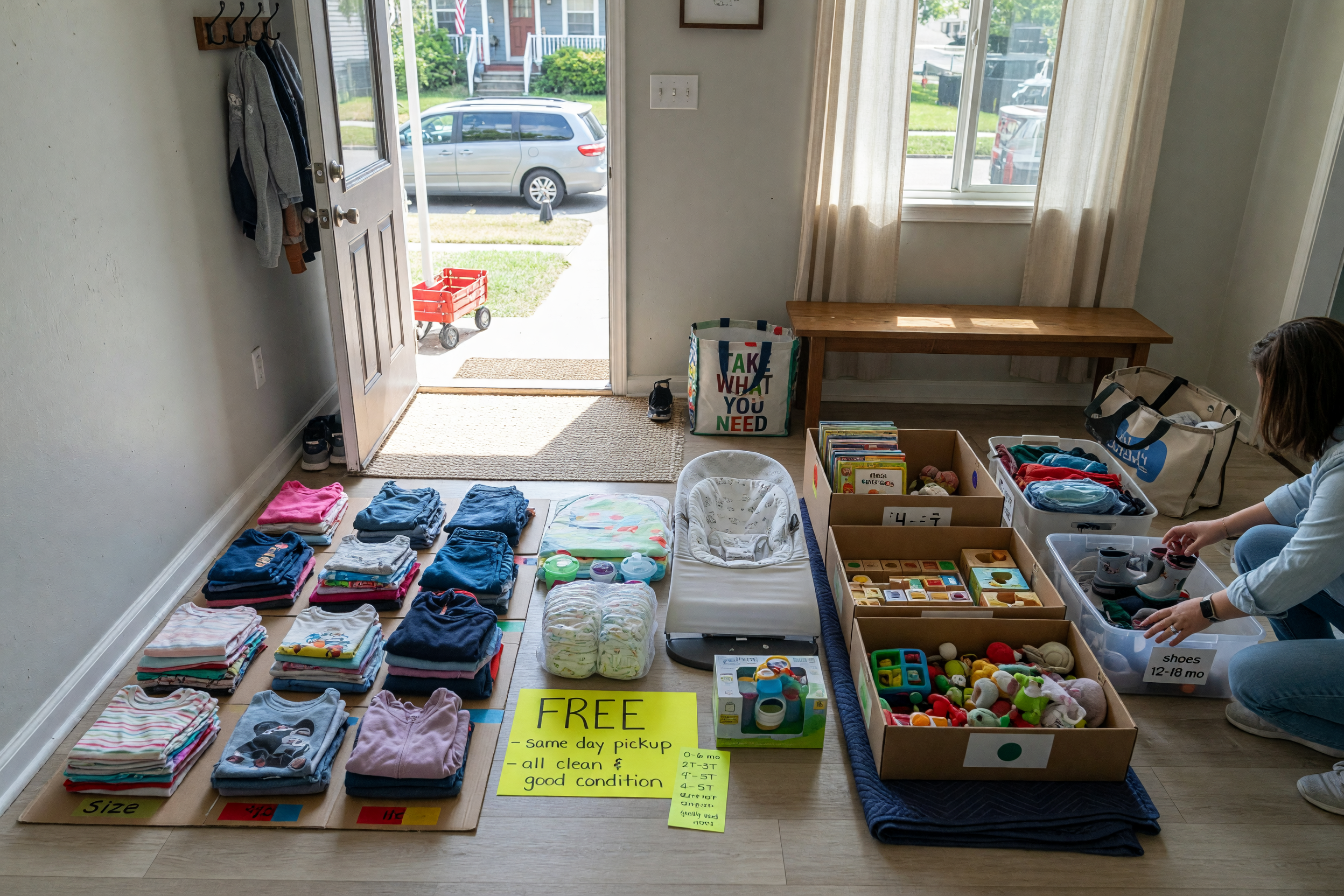Give Away Kids Items: Sizes, Safety Notes, Pickup Window