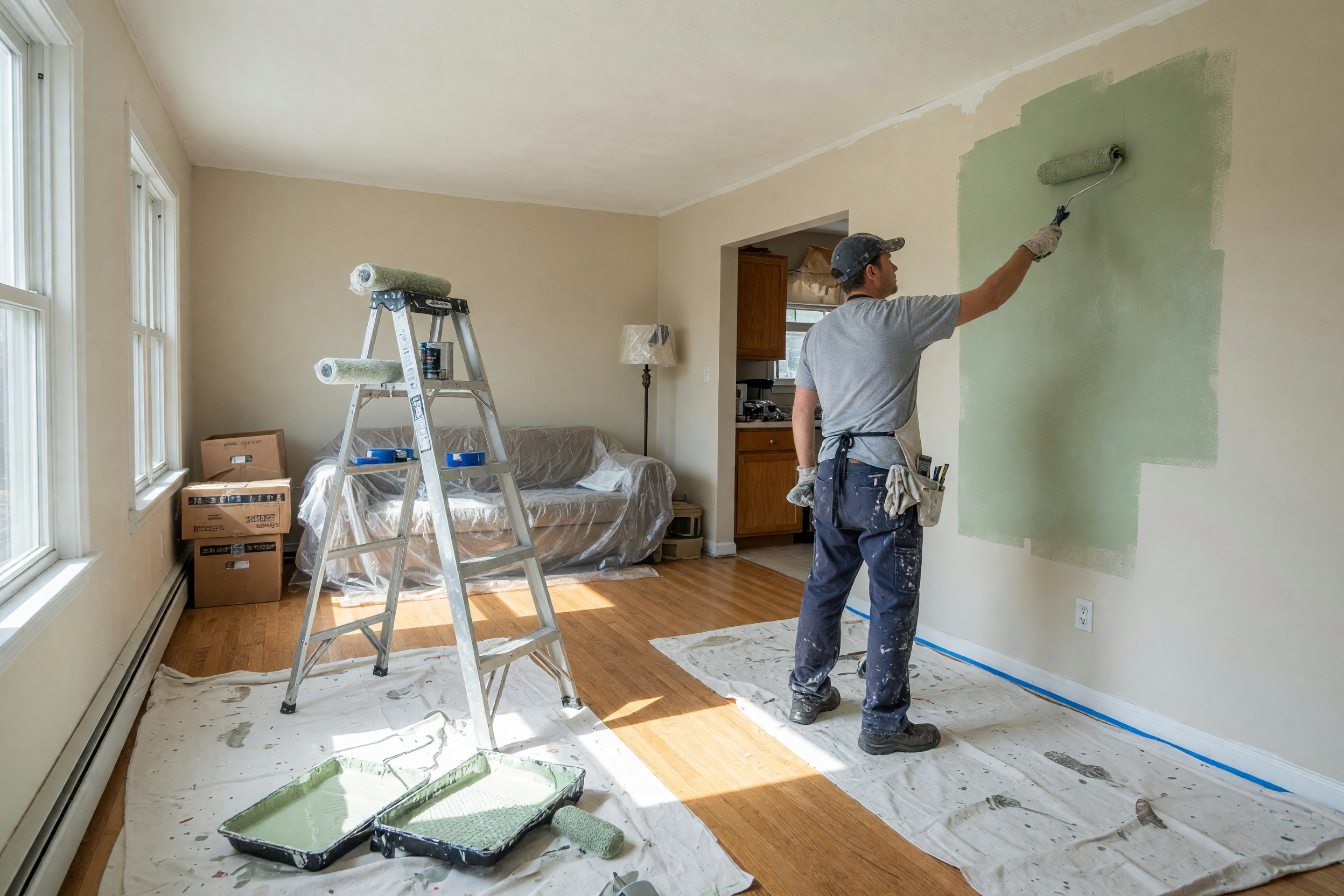 Anuncio de pintura de casas: publica un servicio que consiga presupuestos