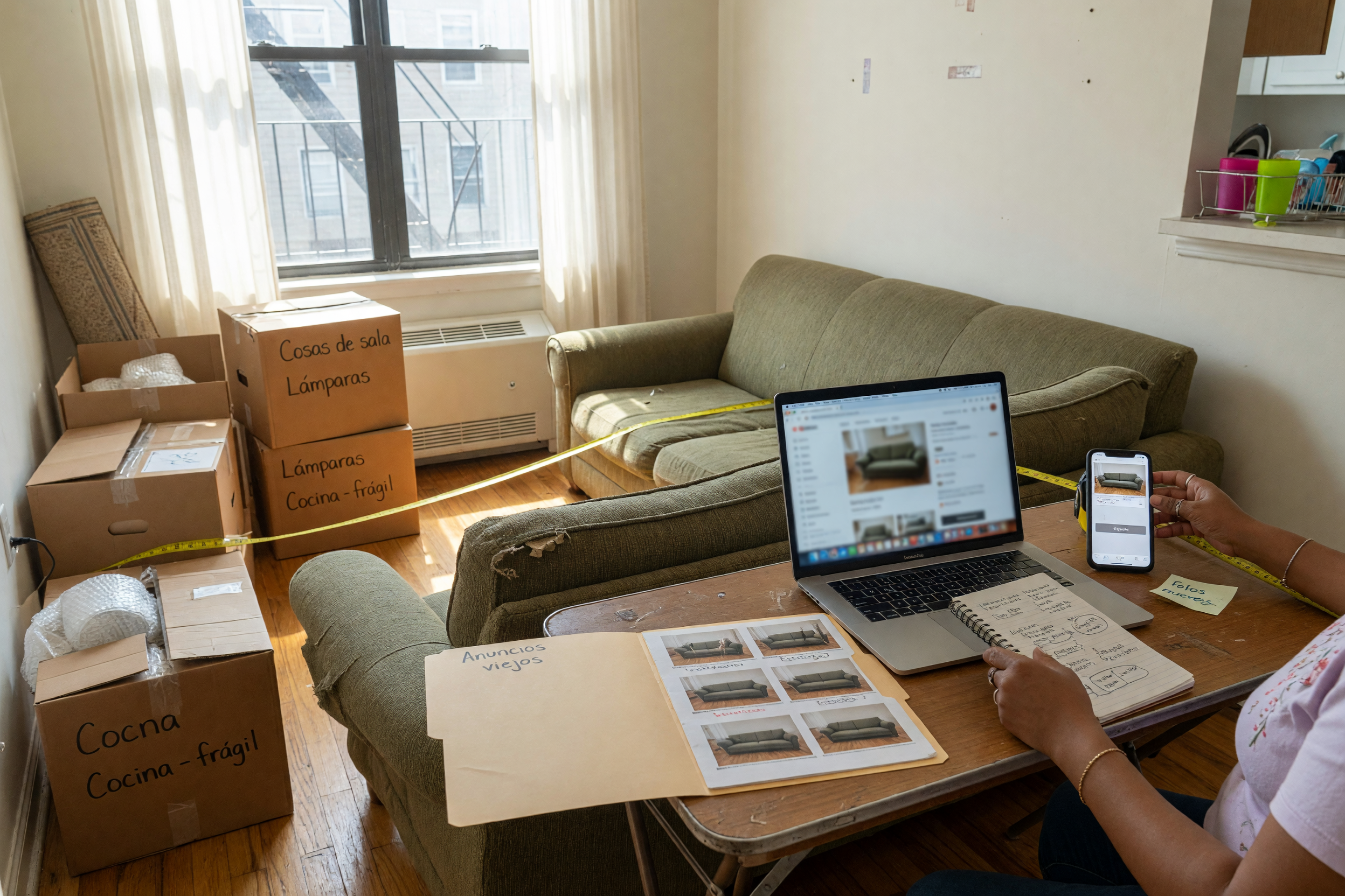 Vendedor preparando un anuncio existente de marketplace para importarlo con fotos y notas