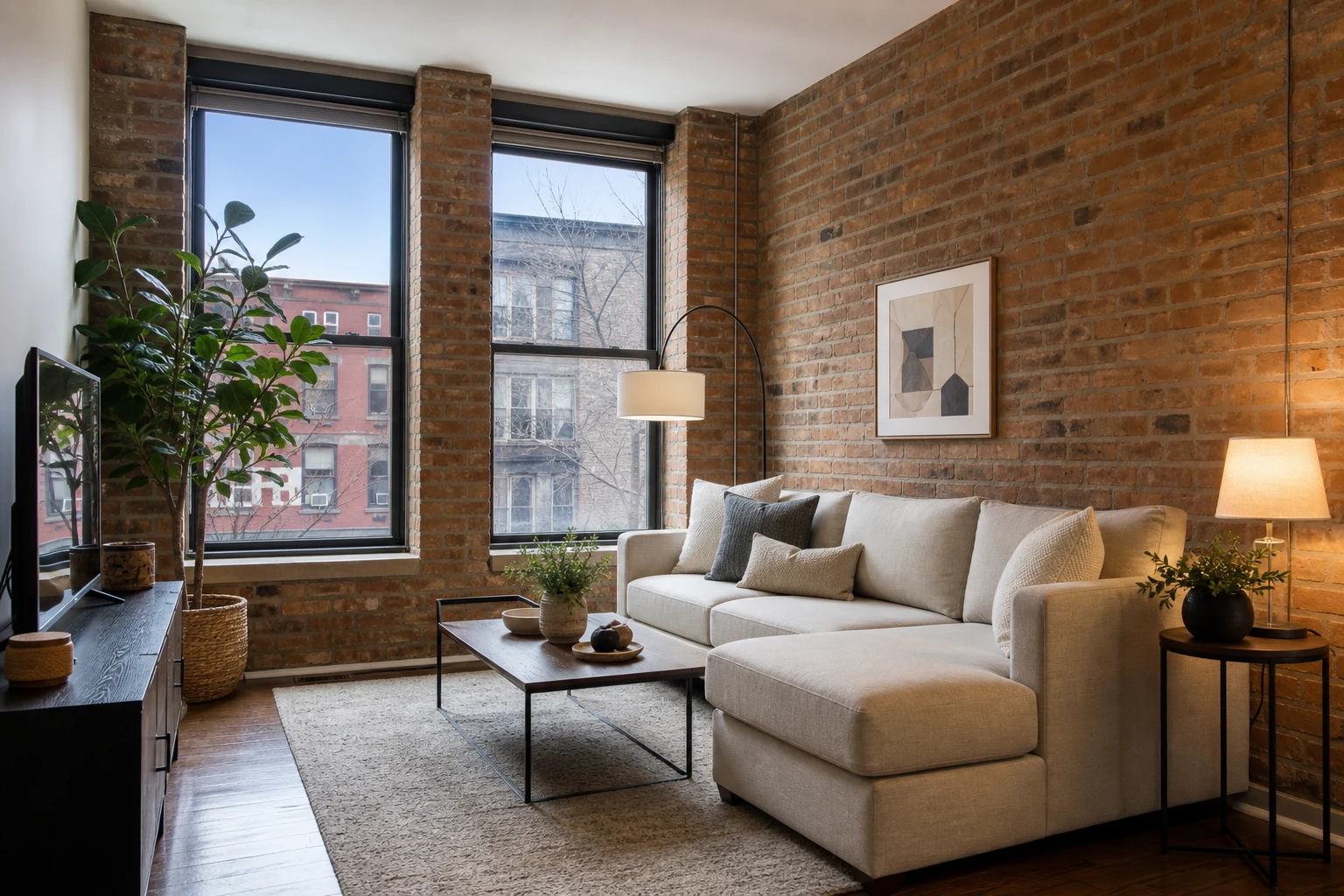 Apartment for Rent in Chicago: Cozy Lakeview Apartment with Brick Detail — Brixaz