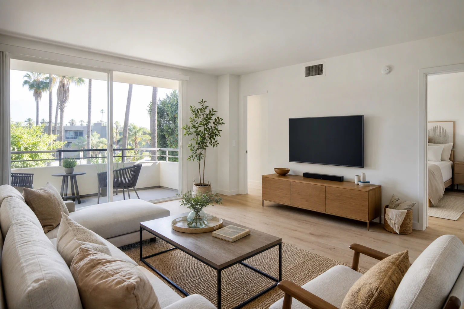 Apartment for Rent in Los Angeles: Sunny One-Bedroom Apartment with Balcony Light — Brixaz