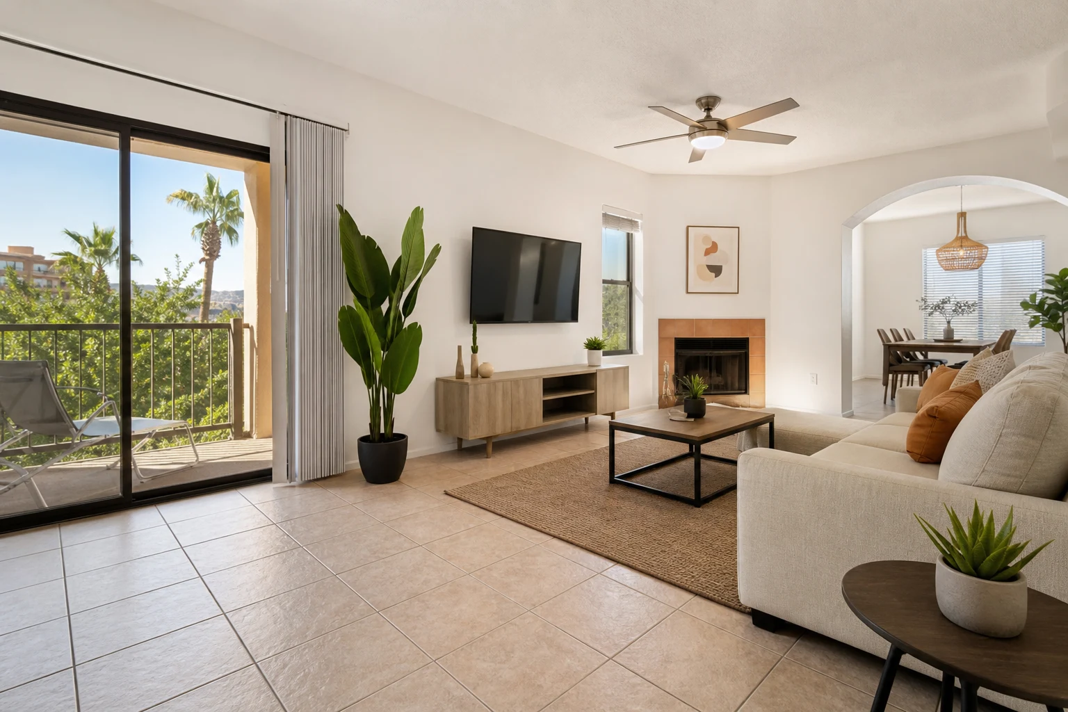 Apartment for Rent in Phoenix: Desert-Modern Two-Bedroom Apartment Setup — Brixaz