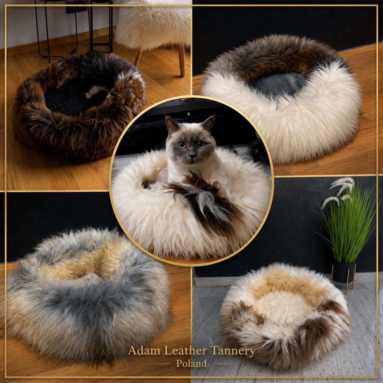Pet Supplies for Sale in Huntsville: Natural Sheepskin Cat beds 50cm, 70cm, Premium — Brixaz